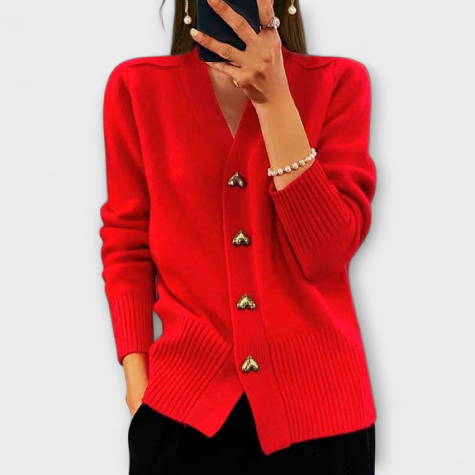 Marij – Women's Vintage Style V-Neck Sweater