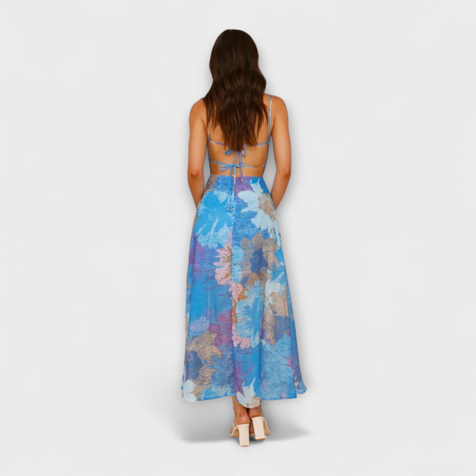 Audrey - Floral Print Strap Dress for Women - Stylish and Alluring