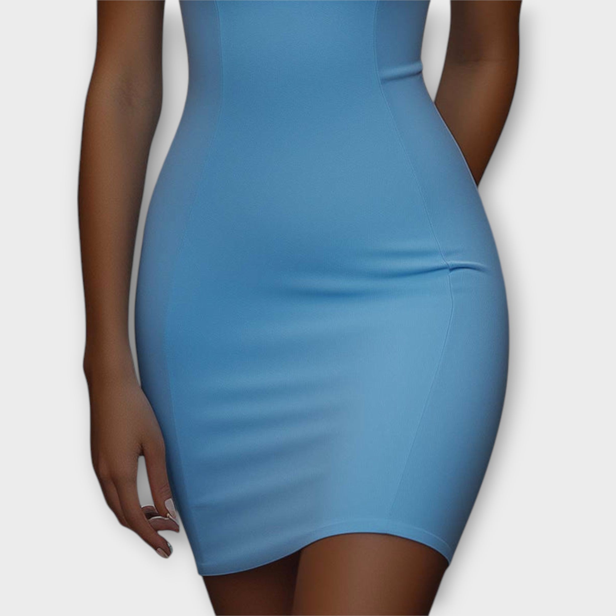 Maja - Blue Stretch Bodycon Mini Dress