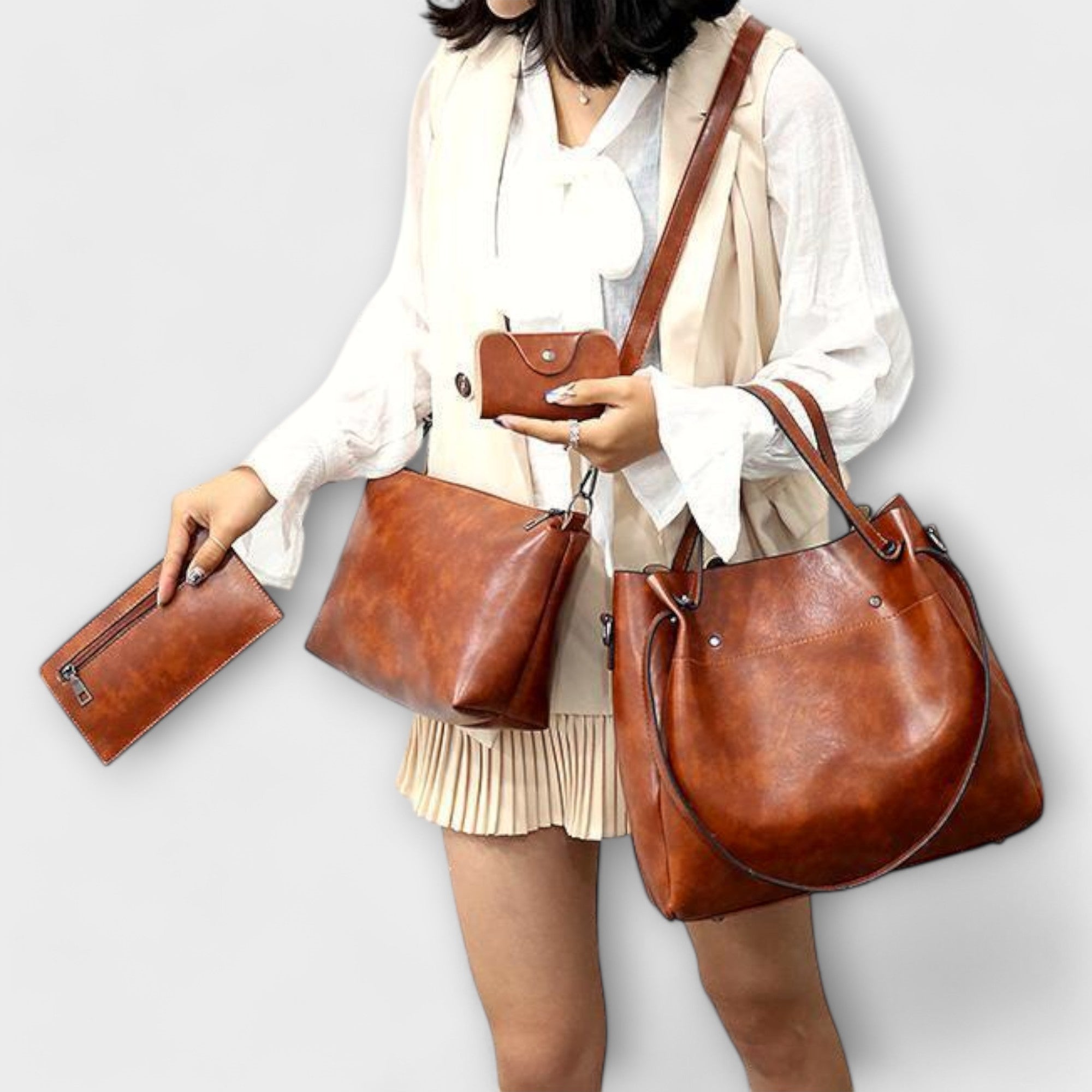 Lora. - 4-Piece Vintage Bag Set