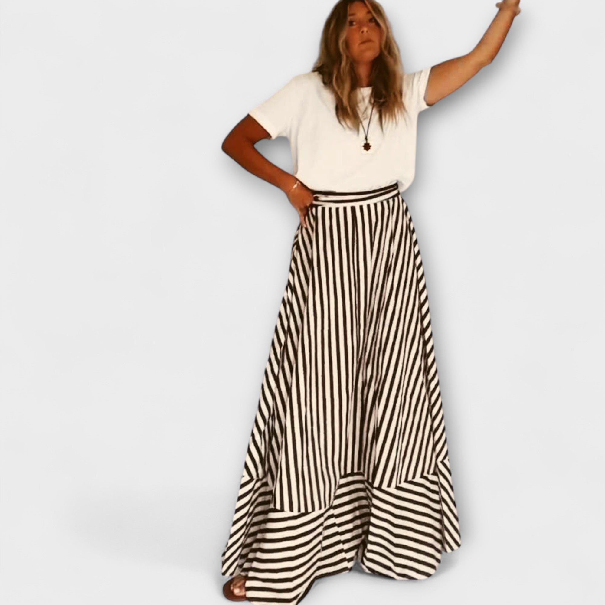 Nocturnal Charm Ruffle Maxi Dress