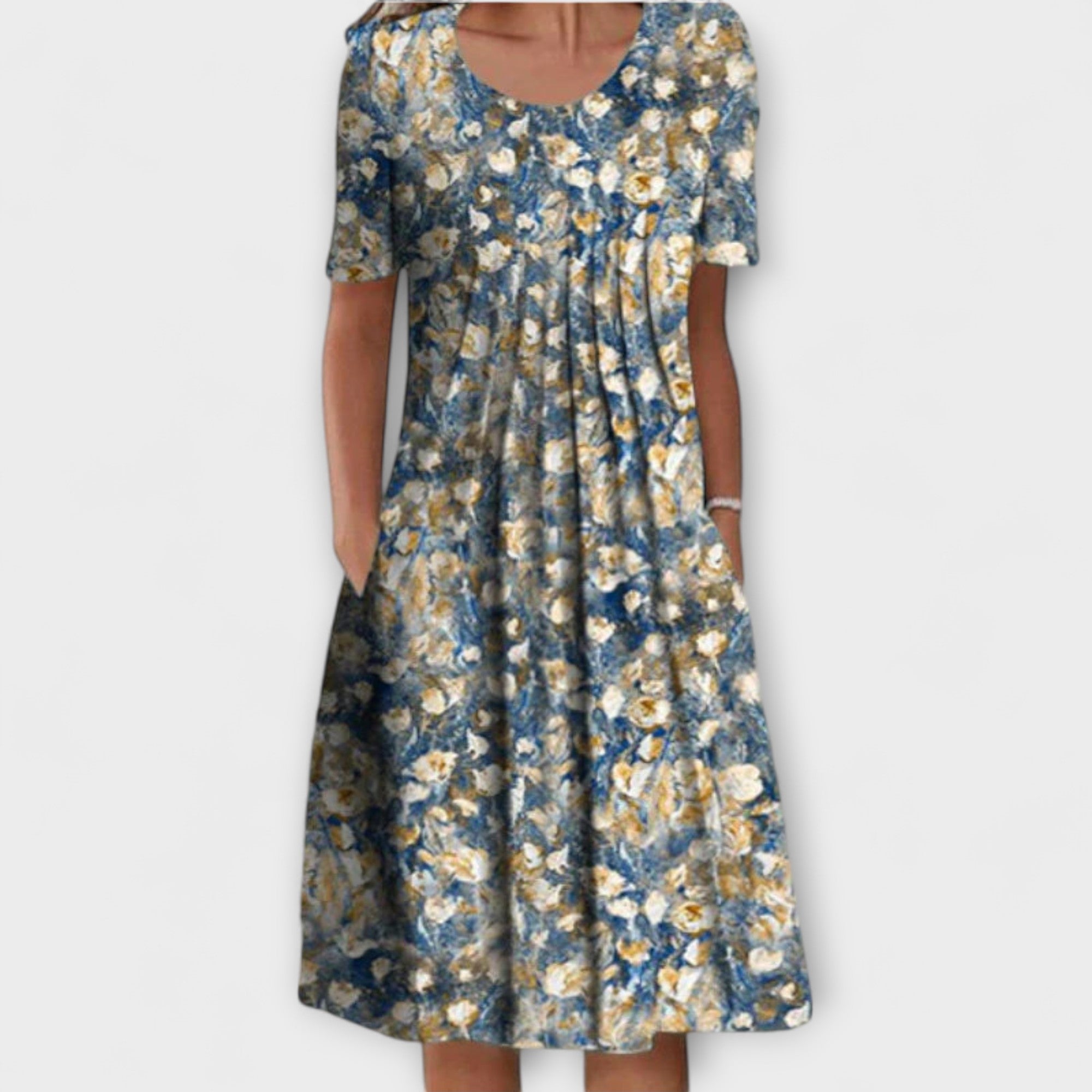 Emelie – Stylish Layered Dress with Tummy Control