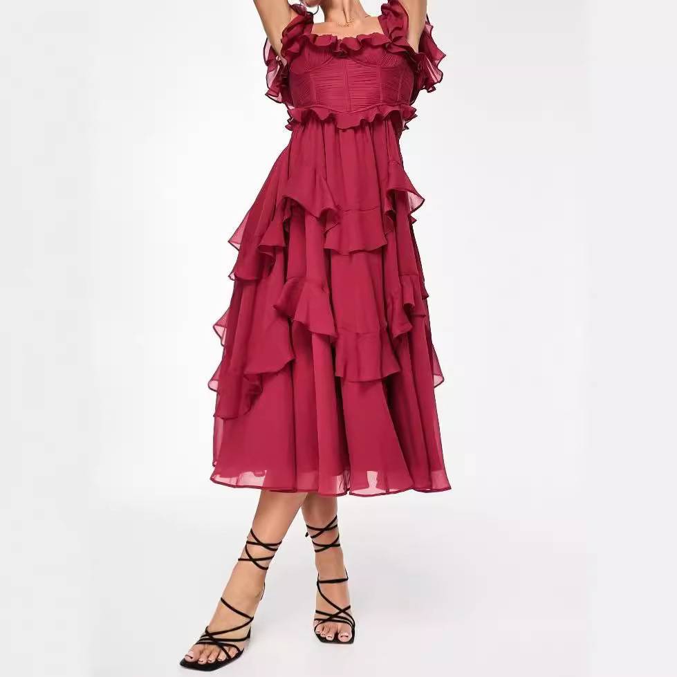 Elisa - Dress with Ruffle Details
