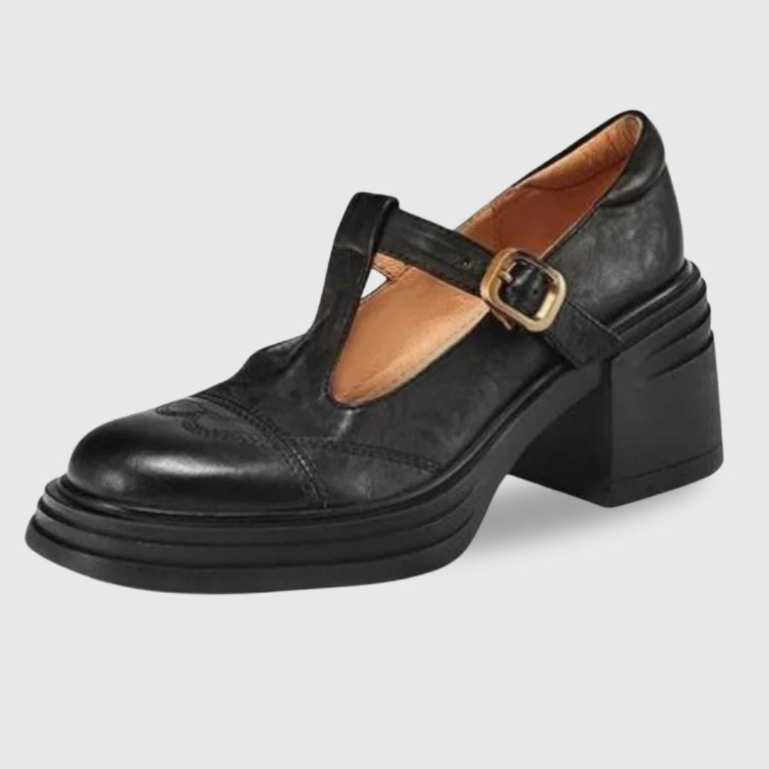 Comfy Leather T-strap Mary Janes