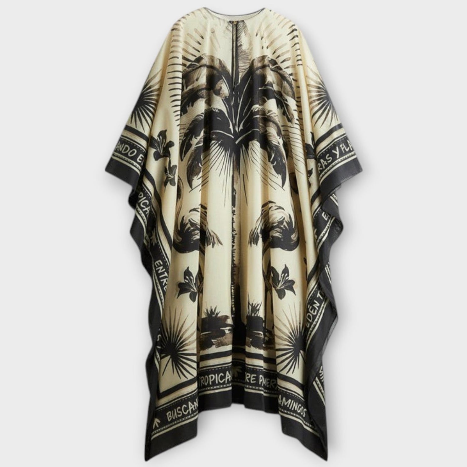 Melissa - Extra-large Flamingo Print Kaftan Maxi Dress