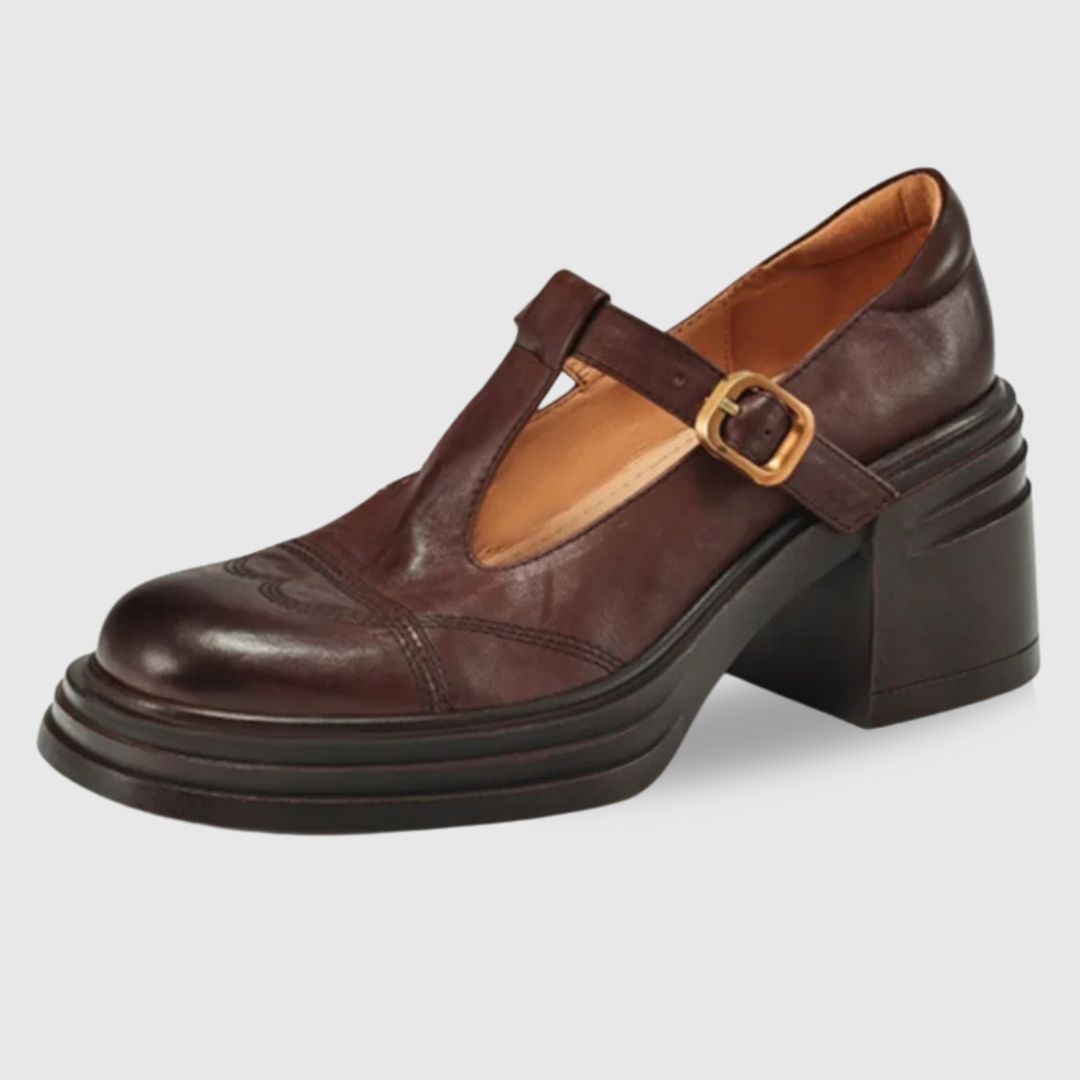 Comfy Leather T-strap Mary Janes