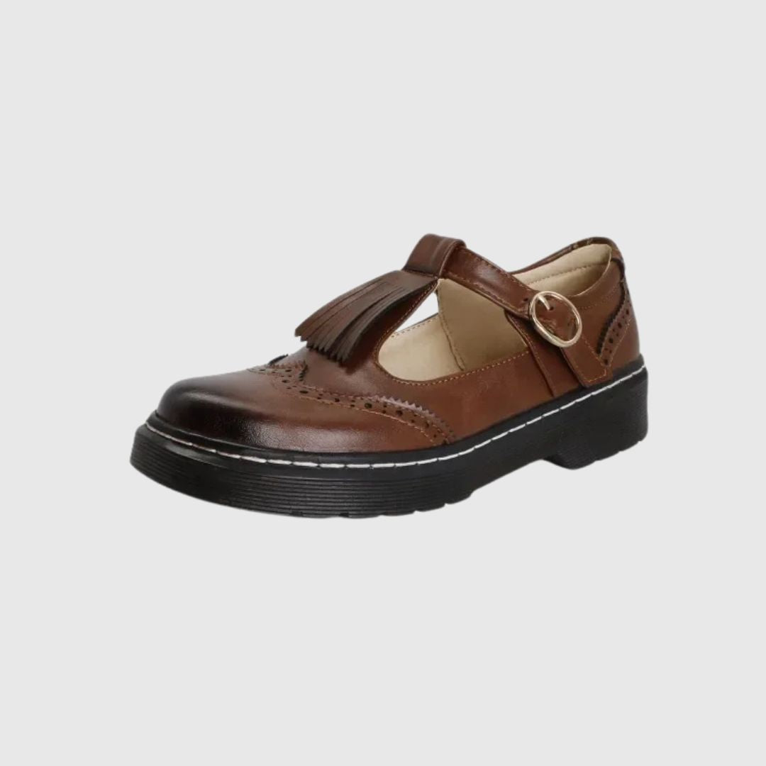 Fringe Cut Out Flower Brogue Shoes
