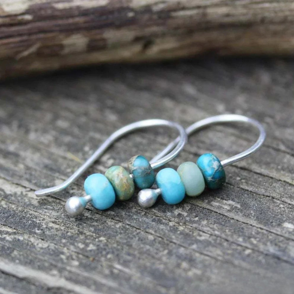 Turquoise pearl earrings