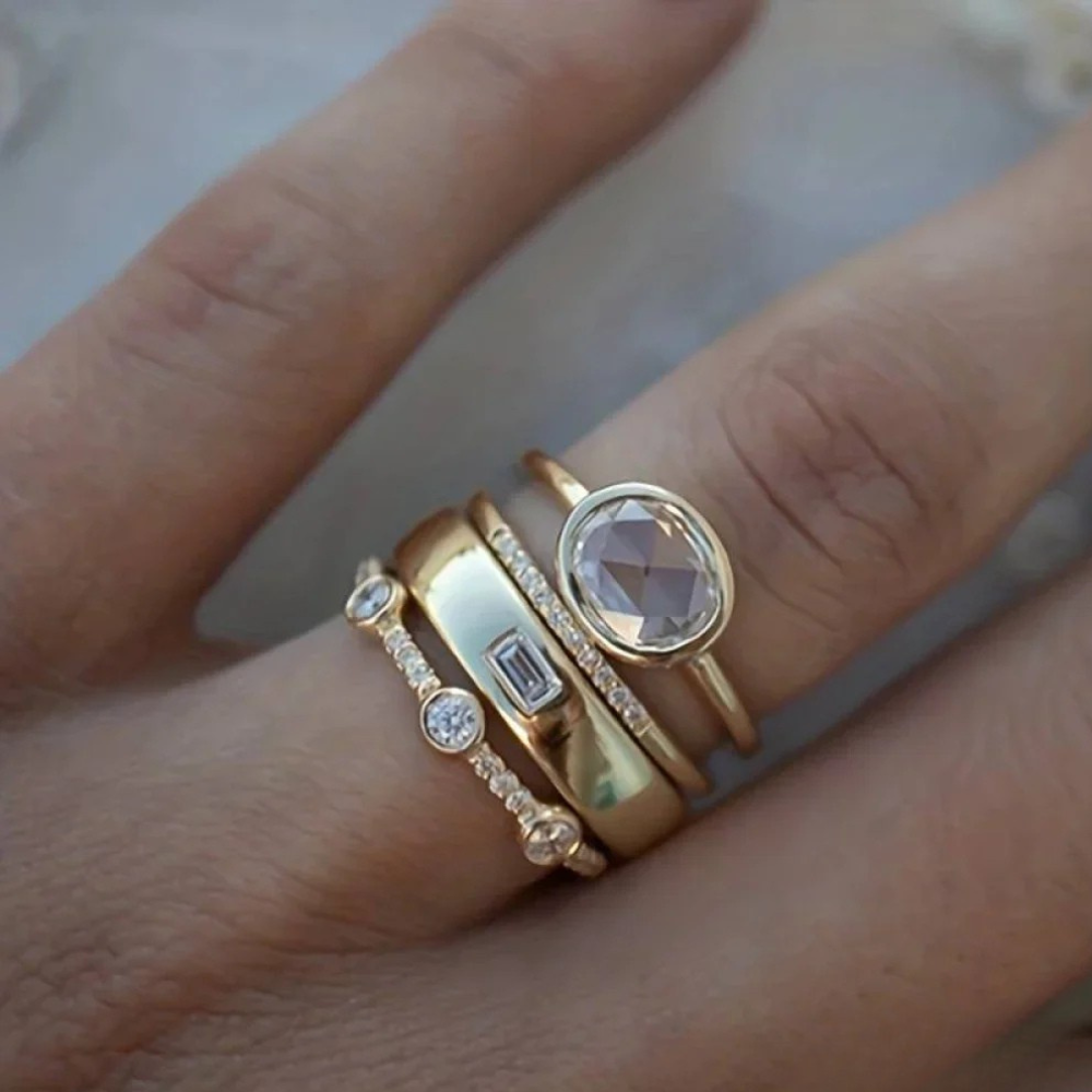 Classic Gold and Zirconia Ring Collection
