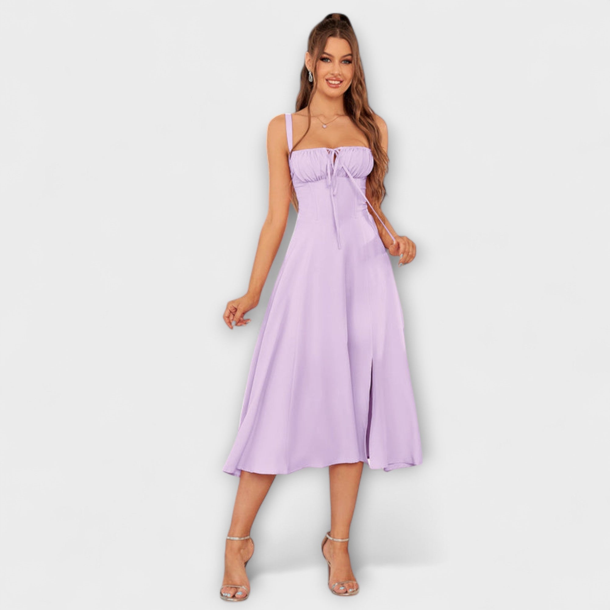 Hope - Ruffled Top Dress with Slit Detail