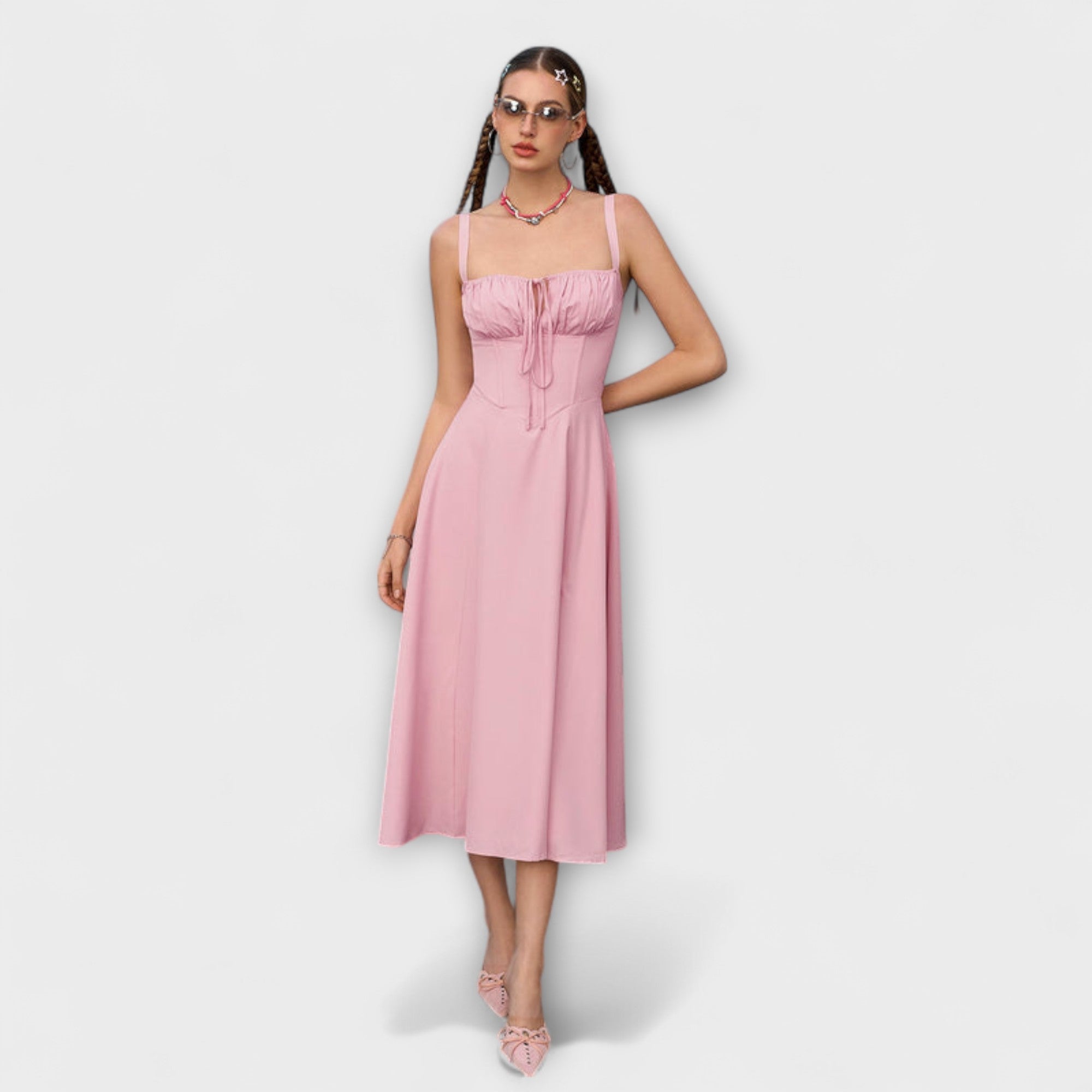Hope - Ruffled Top Dress with Slit Detail