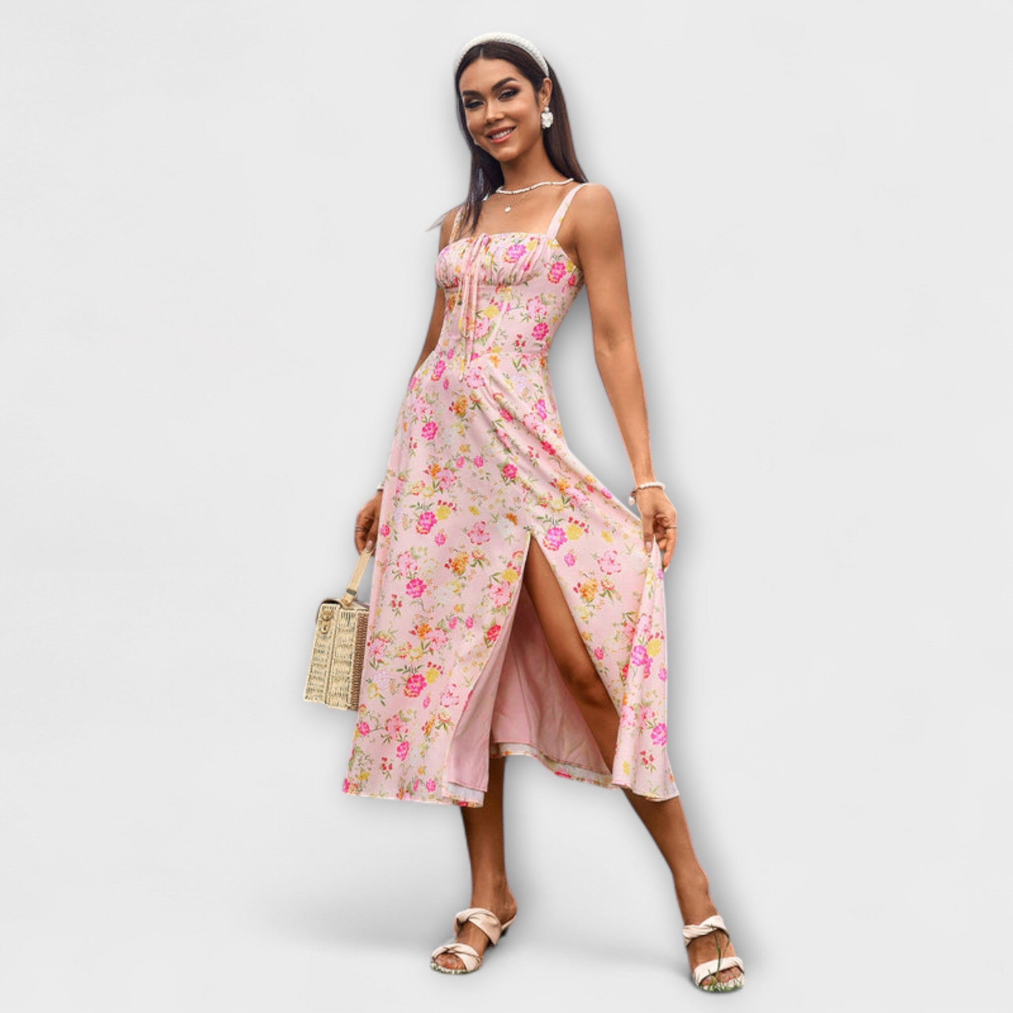 Hope - Ruffled Top Dress with Slit Detail