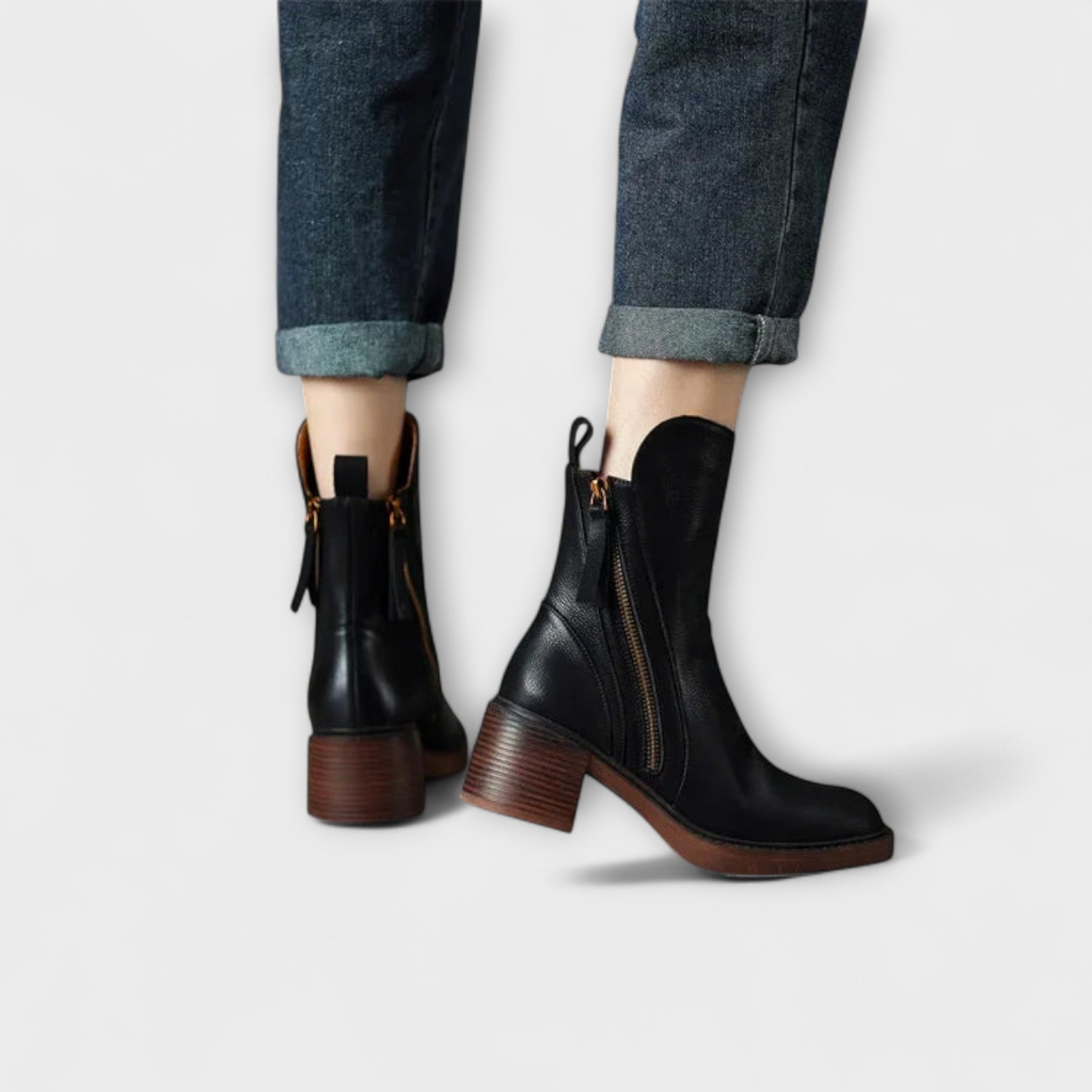 Milana – Women’s Leather Mid-Heel Boots