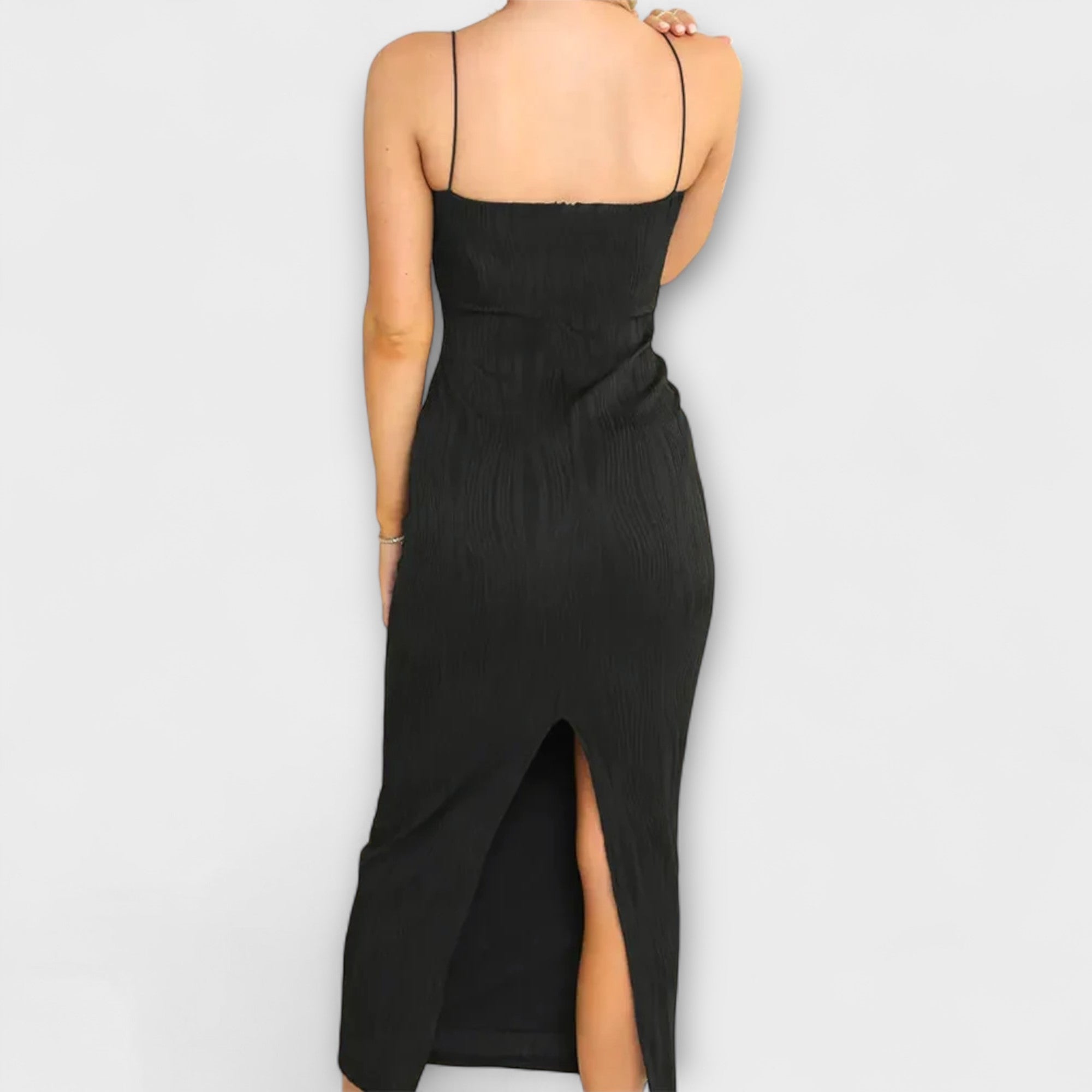 Chic sleeveless ruched long dress