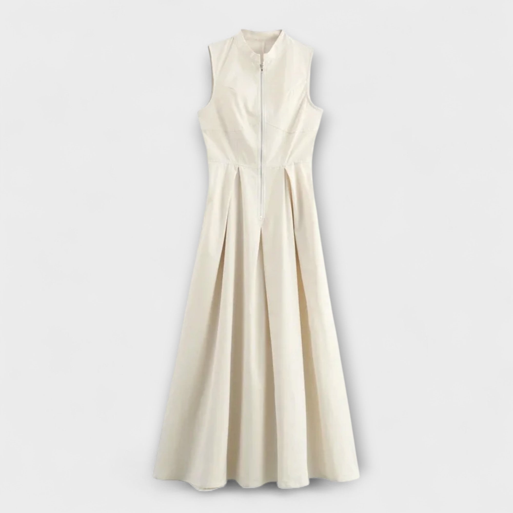 Sleeveless Pleated Bodycon Midi Dress