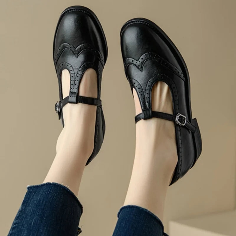 Retro Leather Brogue Sandals