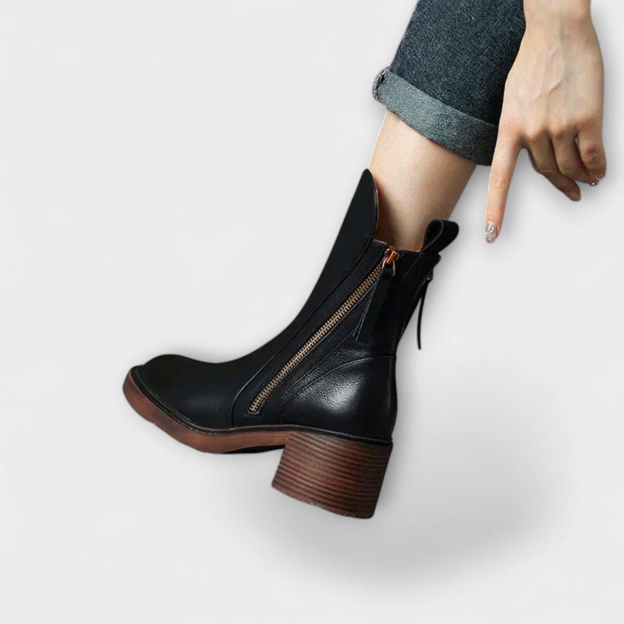 Milana – Women’s Leather Mid-Heel Boots