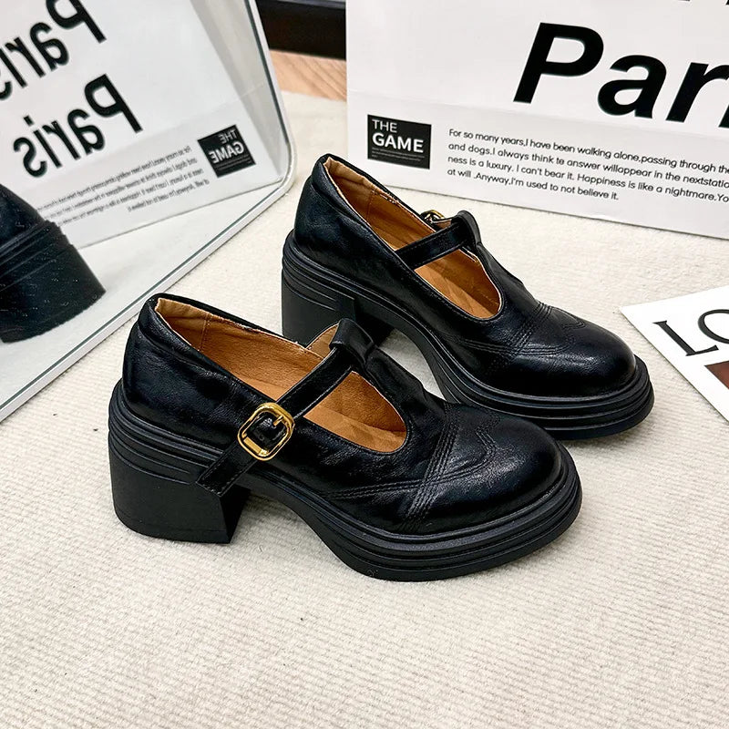 Mid Heel Mary Janes Sandals