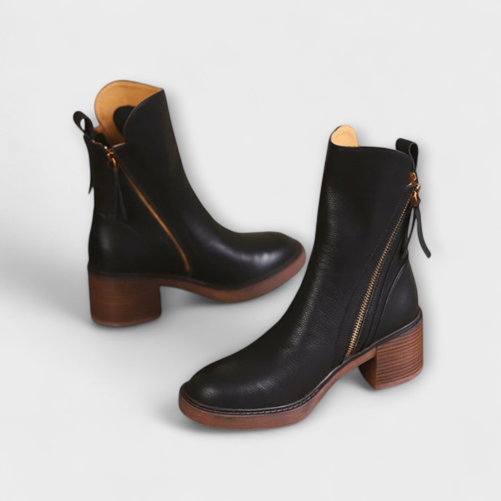 Milana – Women’s Leather Mid-Heel Boots