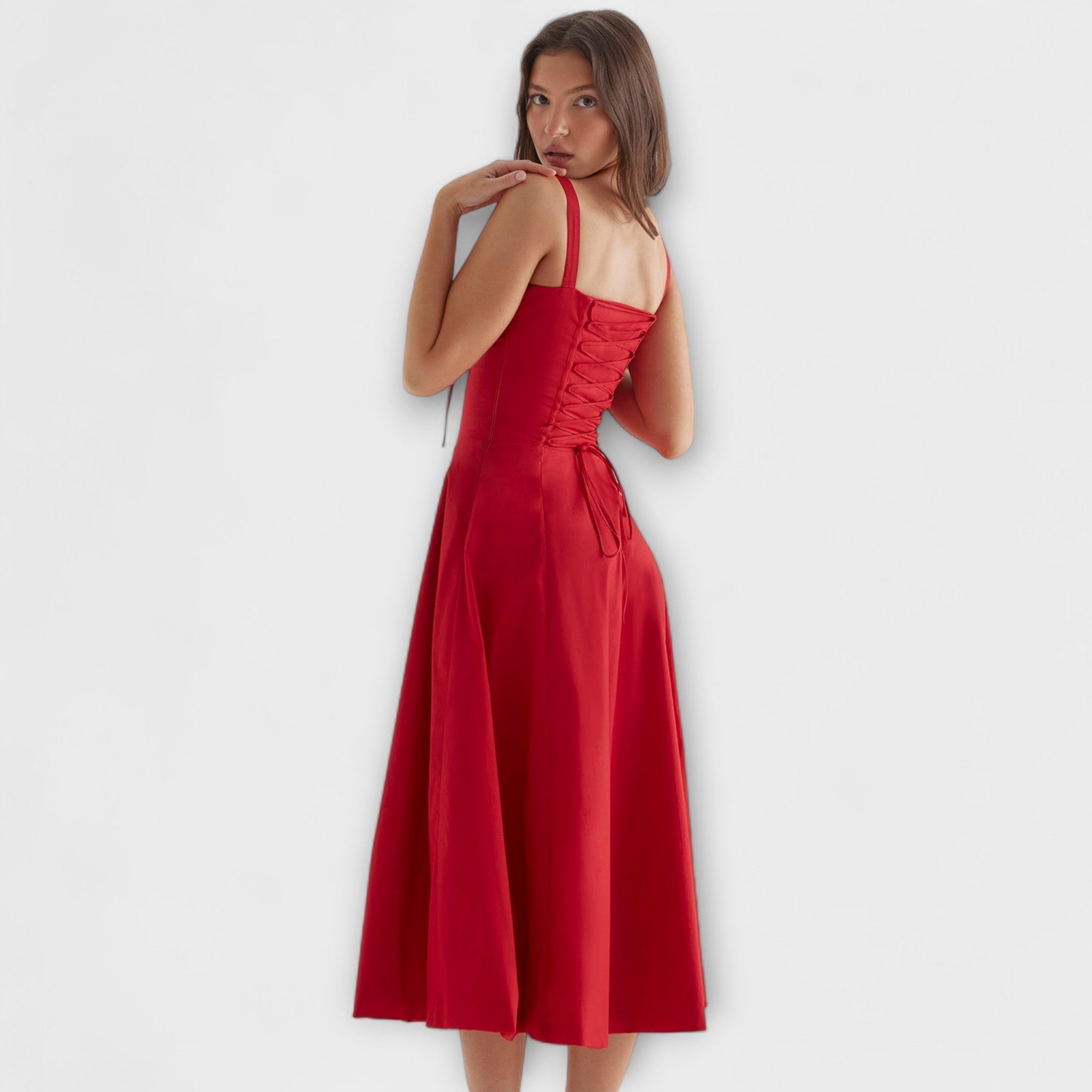 Zipporas - Tailored Bustier Dress with Modern Spring Floral Print