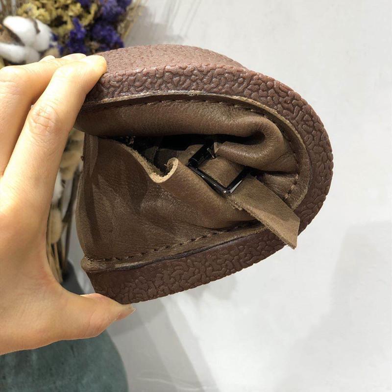 Leather Flat Mary Jane Shoes