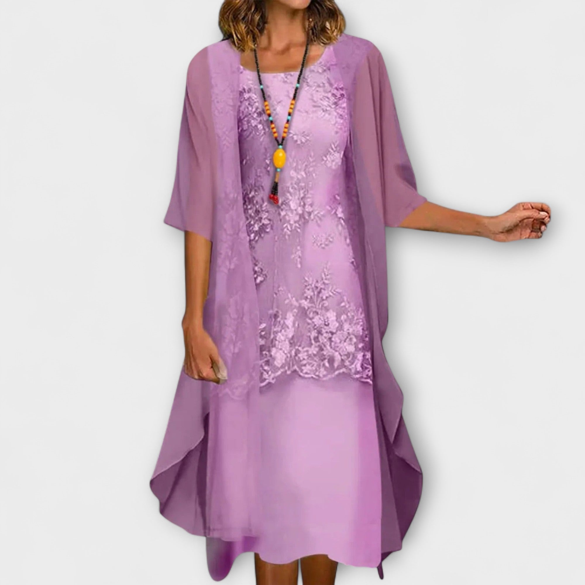 Danielle - Elegant Two-Piece Chiffon Dress