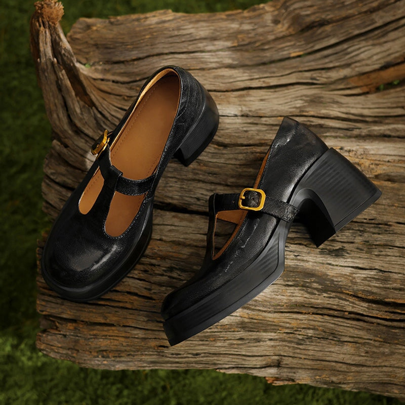 High Heel Mary Janes Sandals