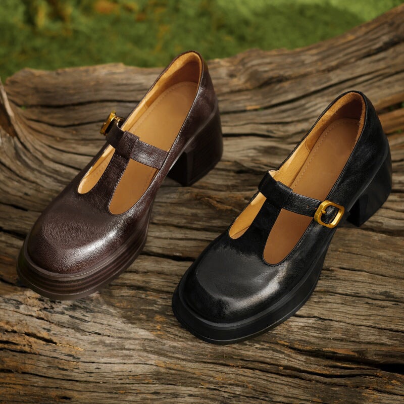 High Heel Mary Janes Sandals