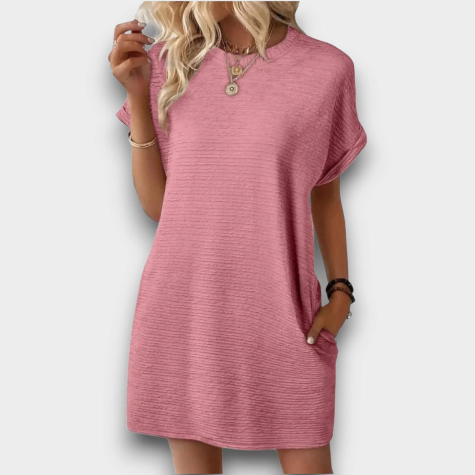 Sienna – Minimalist Round Neck Summer Dress