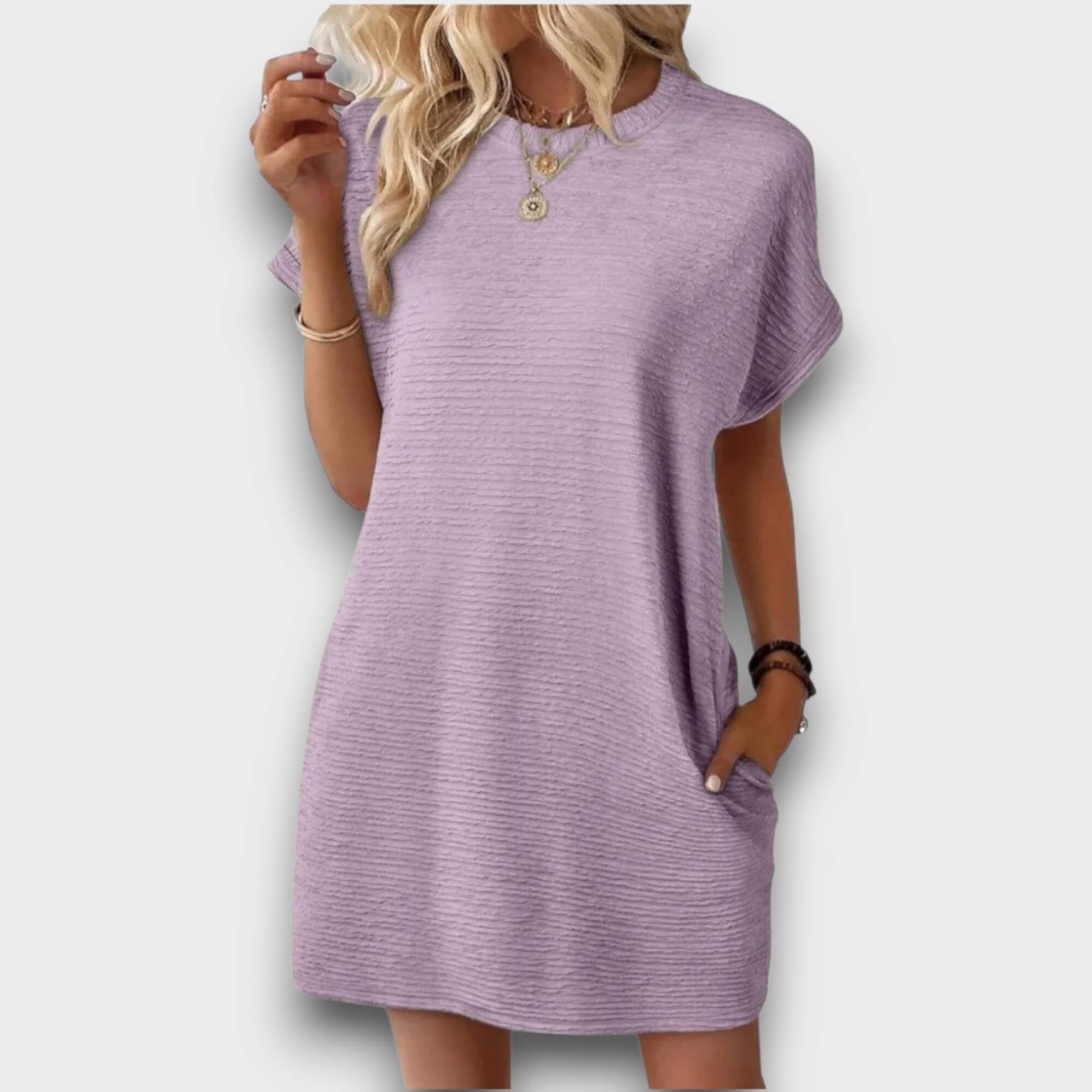 Sienna – Minimalist Round Neck Summer Dress