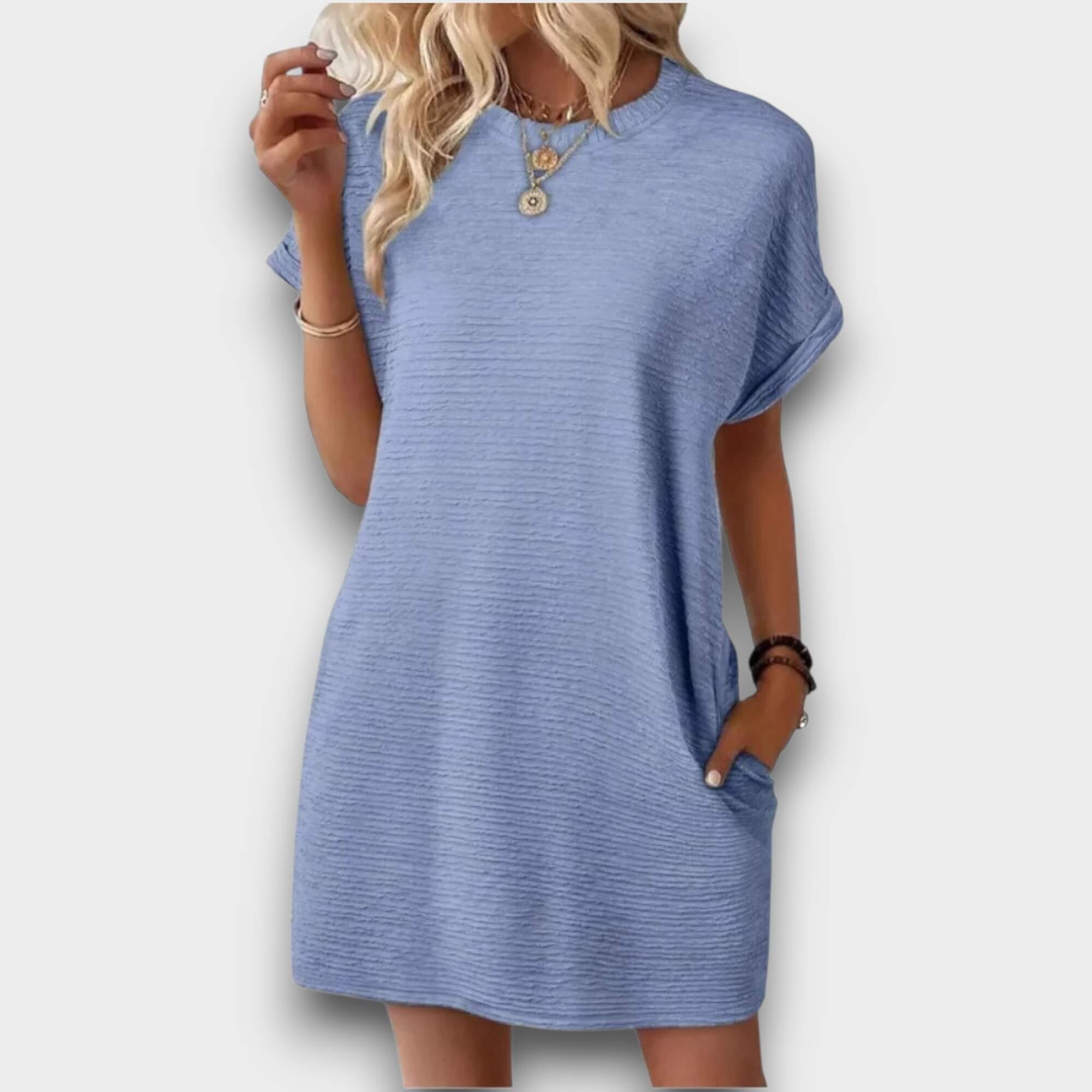 Sienna – Minimalist Round Neck Summer Dress