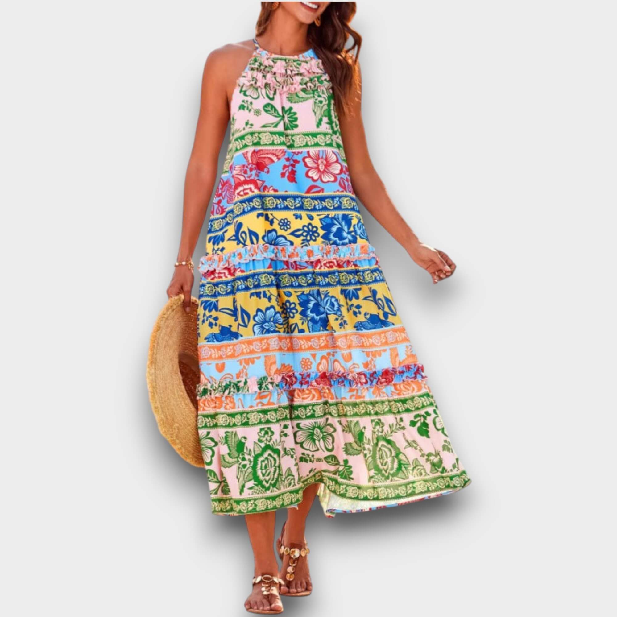 Liana – Colorful Boho Maxi Dress