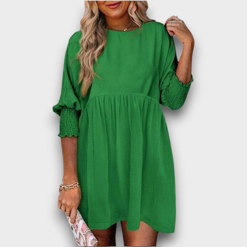 Elara – Casual Crew Neck Loose Fit Mini Dress