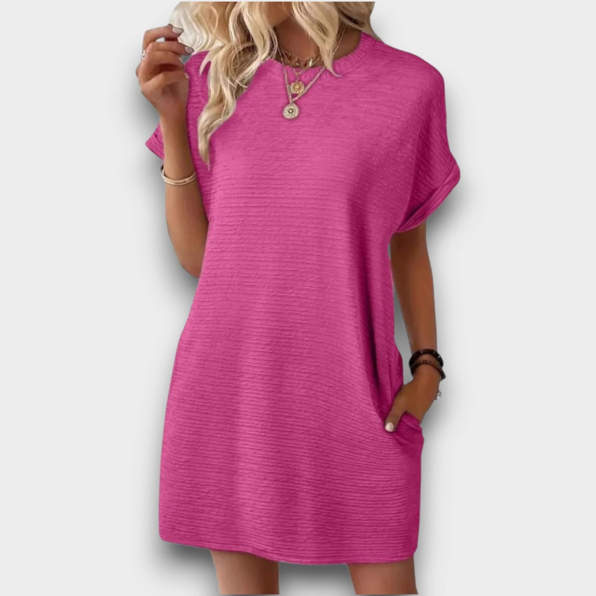 Sienna – Minimalist Round Neck Summer Dress