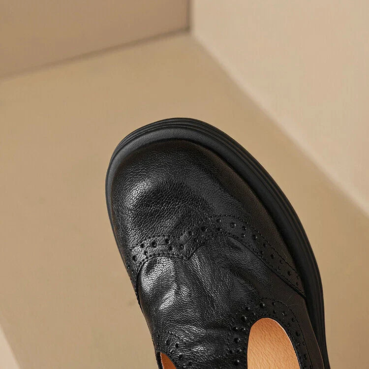 Leather Round Toe Shoes