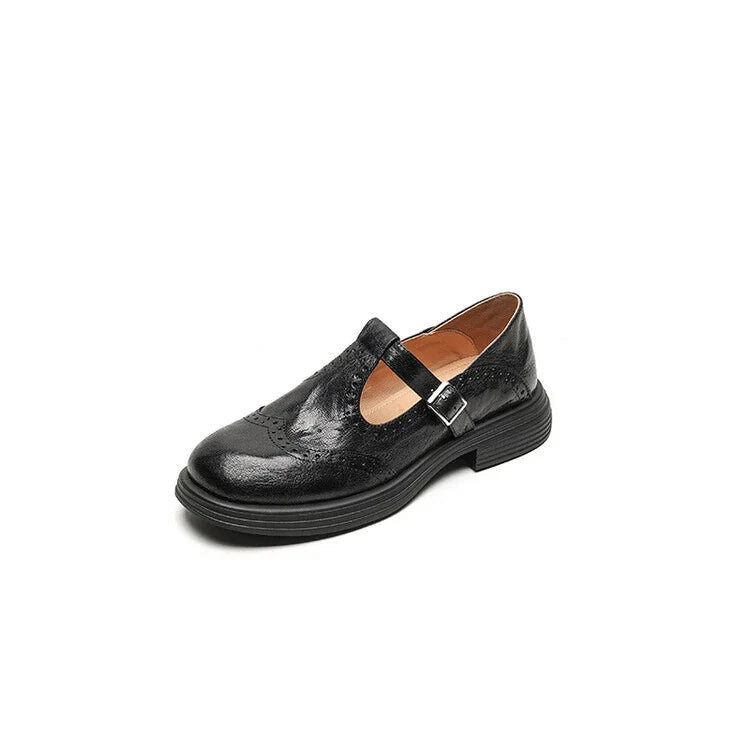 Leather Round Toe Shoes