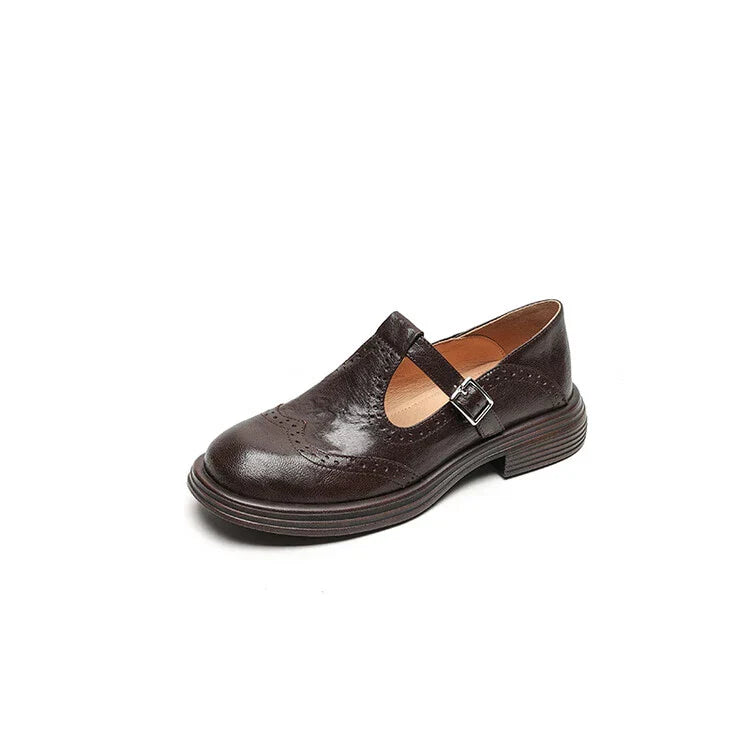 Leather Round Toe Shoes