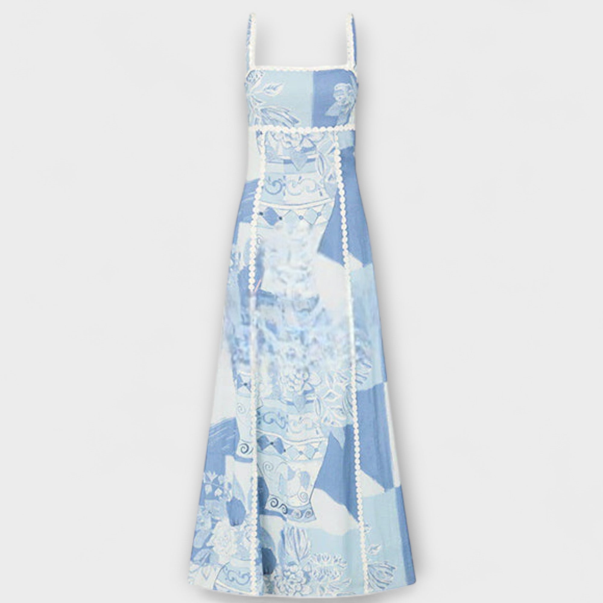 Terazza Ric Rac - Slip Flared Linen Maxi Dress