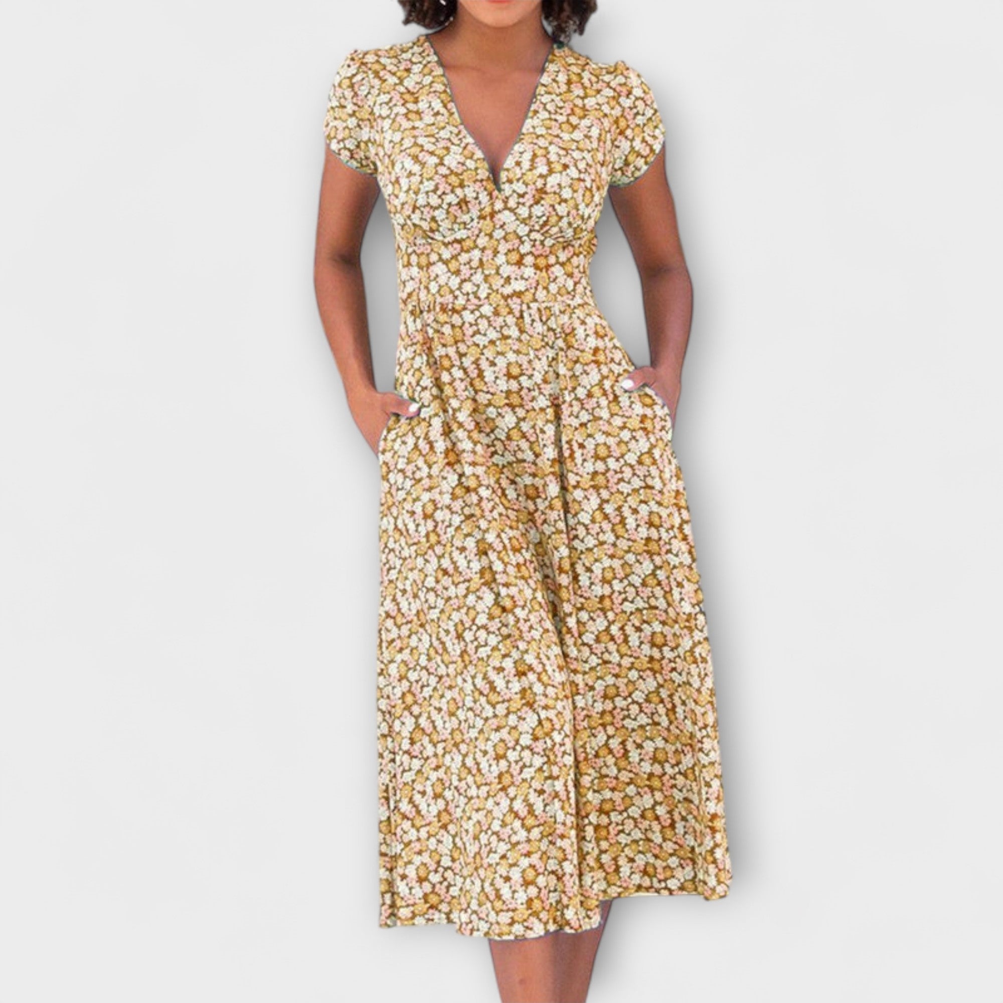 Fienna - Midi Dress with Button Placket