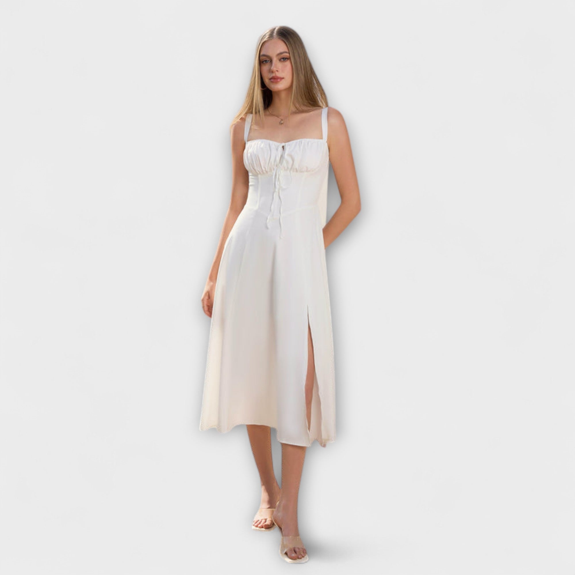 Hope - Ruffled Top Dress with Slit Detail