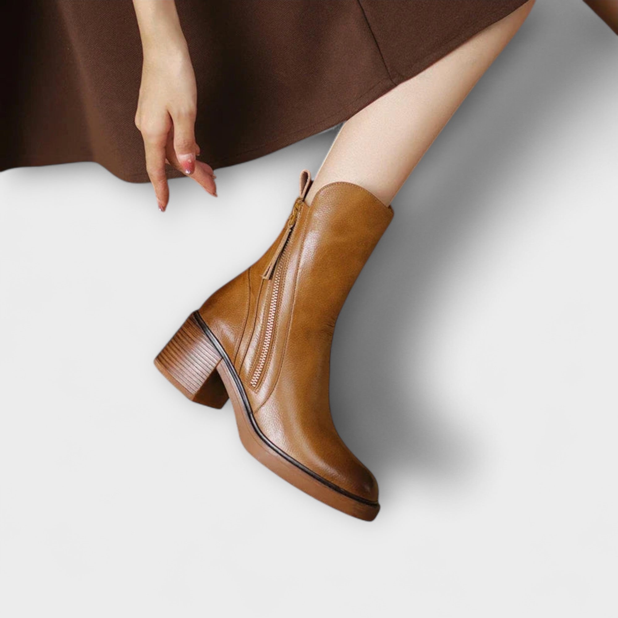 Milana – Women’s Leather Mid-Heel Boots