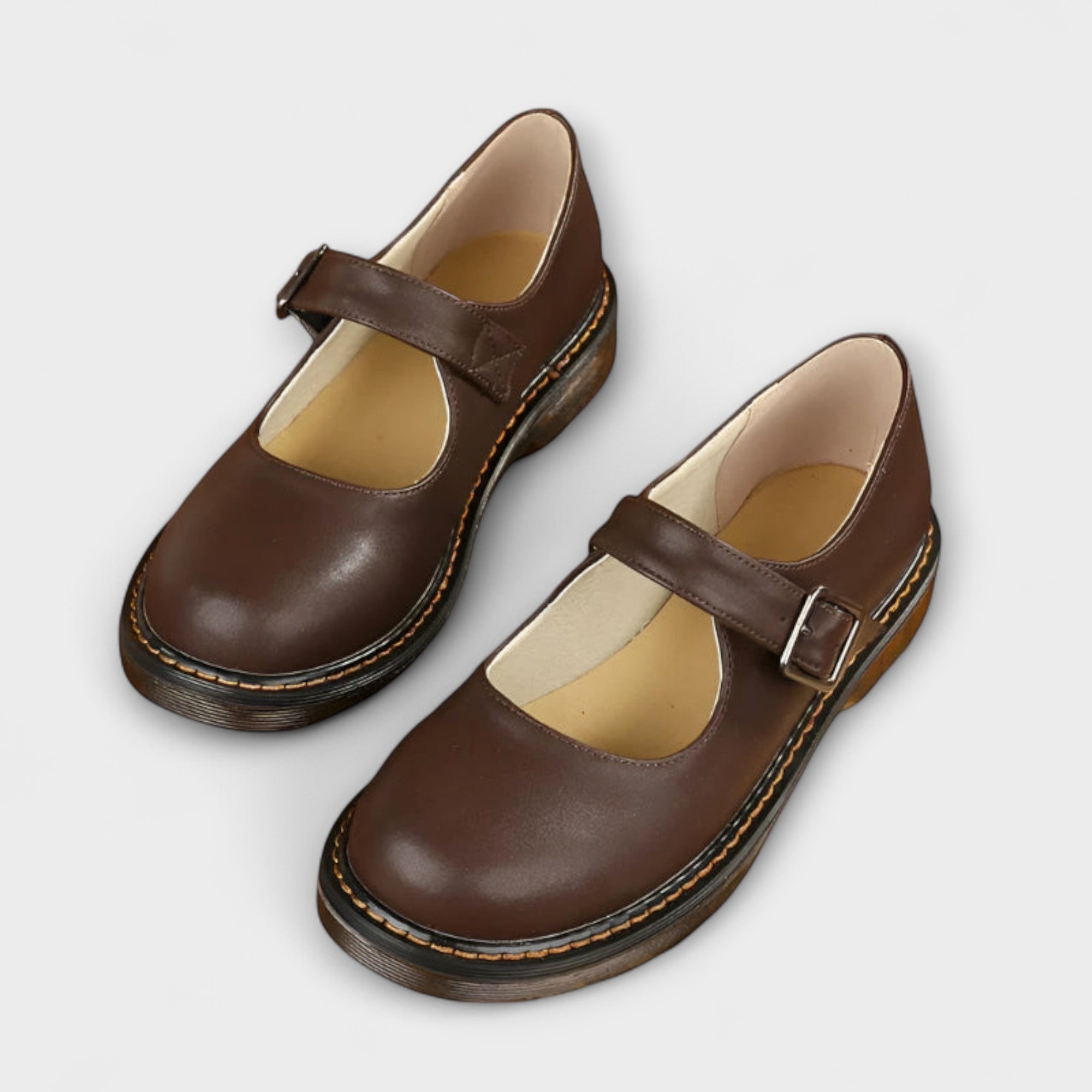 Ladies Vintage Mary Jane Shoes – Classic Leather Shoes with Strap & Comfort Sole