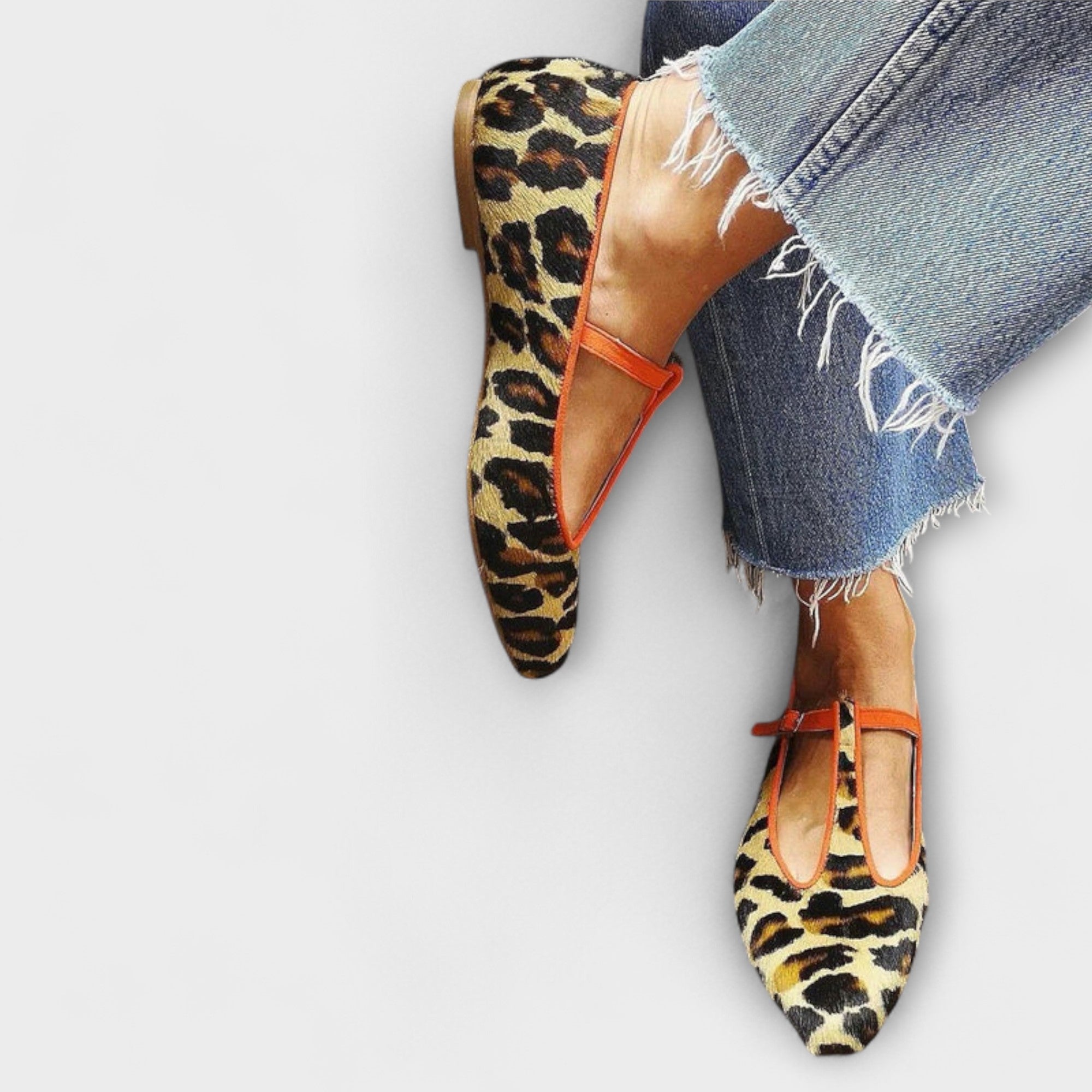 Gaia – Ballerinas with Pointed Toe and Leopard Print