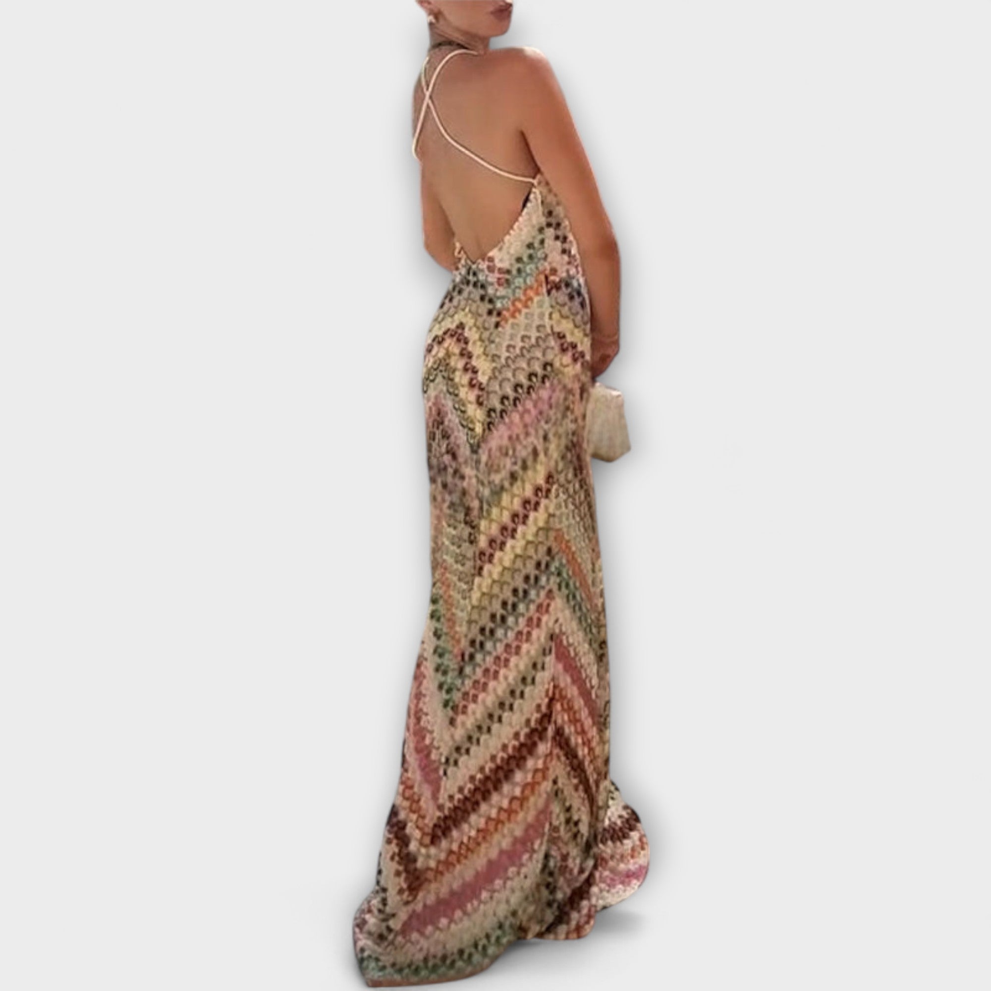 Remi - Missoni Colorful Herringbone Pattern Maxi Dress