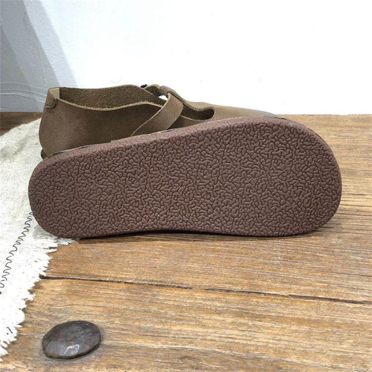 Leather Flat Mary Jane Shoes