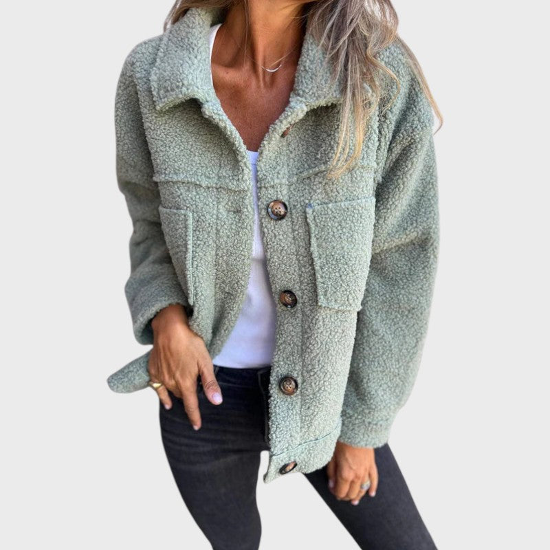 Lora – Women’s Short Shearling Wool Jacket