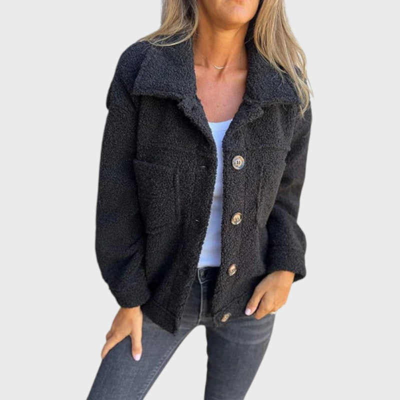 Lora – Women’s Short Shearling Wool Jacket