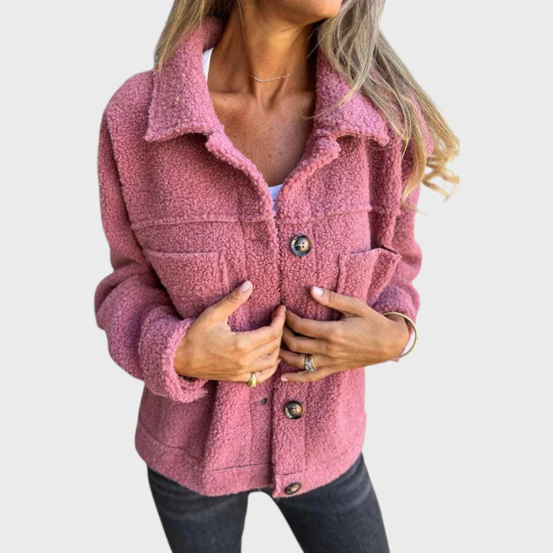 Lora – Women’s Short Shearling Wool Jacket