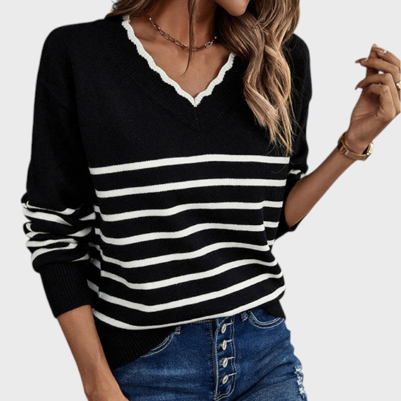 Irene – Casual Striped Knit Sweater