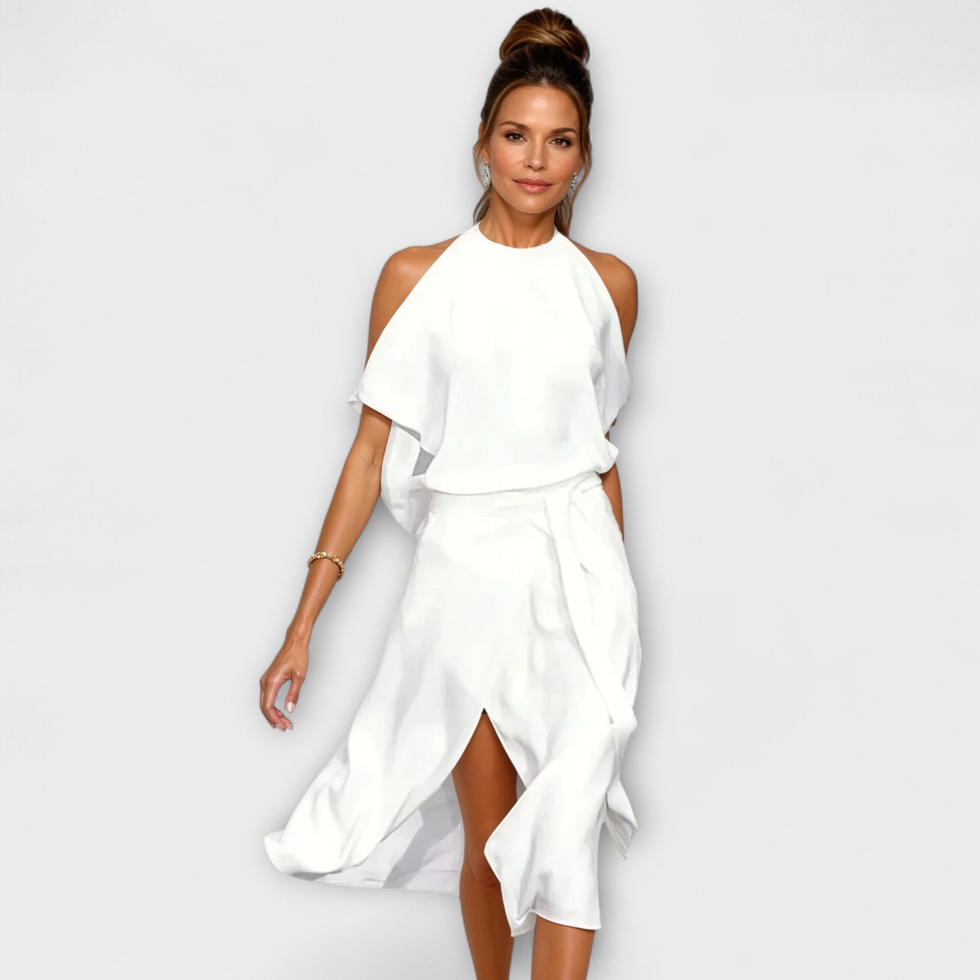 Madonna - Elegant Dress with Fashionable Off-Shoulder Design